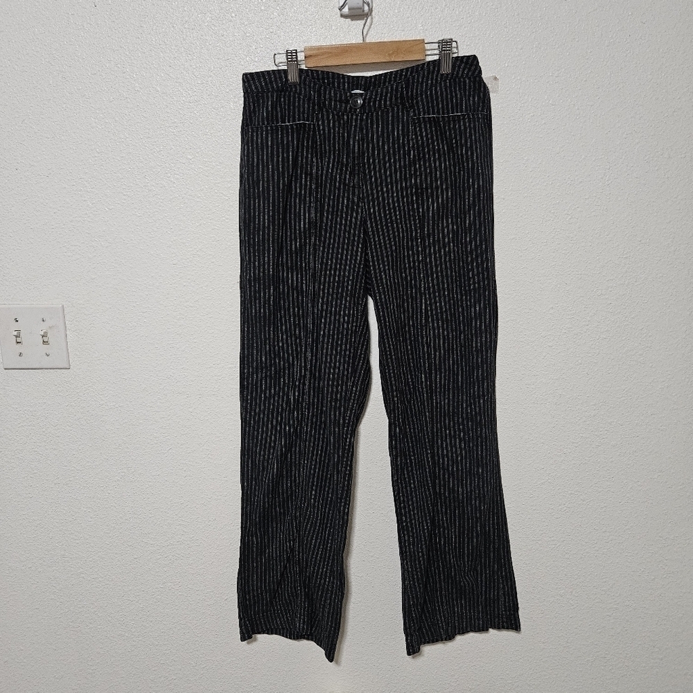 Sundance striped linen blend wide leg pants size 2